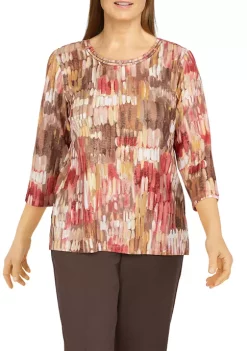 Best reviews of ⭐ Alfred Dunner 👩 Women's Shimmer Brushstroke Knit Top 🧨