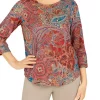 Cheapest 🥰 Alfred Dunner 👩 Women's Paisley Patchwork Top ❤️ -Alfred Dunner Sales Belk 2540