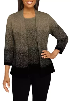 Cheapest 🌟 Alfred Dunner 👩 Women's Classic Lurex Ombré 2 for 1 Sweater 🎉 -Alfred Dunner Sales Belk 2571