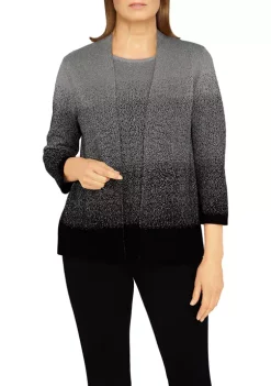 Cheapest 🌟 Alfred Dunner 👩 Women's Classic Lurex Ombré 2 for 1 Sweater 🎉 -Alfred Dunner Sales Belk 2572