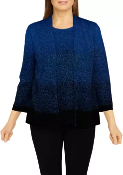 Cheapest 🌟 Alfred Dunner 👩 Women's Classic Lurex Ombré 2 for 1 Sweater 🎉 -Alfred Dunner Sales Belk 2574