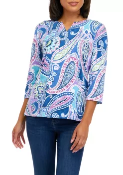 Best deal 😀 Alfred Dunner 👩 Women's Paisley Print Knit Top ❤️