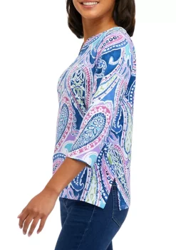 Best deal 😀 Alfred Dunner 👩 Women's Paisley Print Knit Top ❤️ -Alfred Dunner Sales Belk 2585