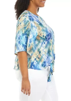 Hot Sale ✔️ Alfred Dunner Plus Size Tie Dye Woven 👕 Shirt 😍 -Alfred Dunner Sales Belk 2589