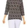 Outlet ⭐ Alfred Dunner 👩 Women's Classics Geometric Puff Print Knit Top 🥰 -Alfred Dunner Sales Belk 259
