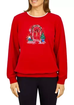 Best Pirce 😉 Alfred Dunner Petite Festive Anti Pill Knit Top 👍