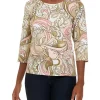 Buy ⭐ Alfred Dunner Petite Paisley Print Knit Top 😉 -Alfred Dunner Sales Belk 2601