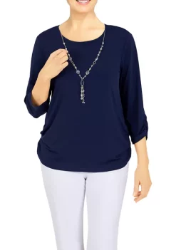 Deals π Alfred Dunner Petite Silky Knit Topp π