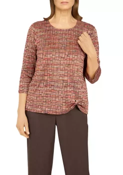Brand new ✔️ Alfred Dunner 👩 Women's Space Dye Knit Top 🎁 -Alfred Dunner Sales Belk 2628