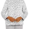 New 💯 Alfred Dunner Petite Stonehenge Leopard Funnel Neck Long Sleeve Jacket ⌛ -Alfred Dunner Sales Belk 2629