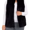 Best deal ✨ Alfred Dunner Plus Size Empire State 👩 Womens Chevron Fur Vest 👍 -Alfred Dunner Sales Belk 2640