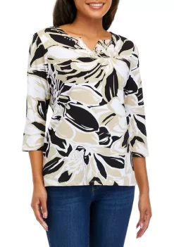 Coupon 🧨 Alfred Dunner 👩 Women's Floral Print Knit Top 😀