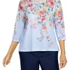Budget 😍 Alfred Dunner 👩 Women's Shenandoah Valley Crew Neck Floral Print Top 🧨 -Alfred Dunner Sales Belk 267