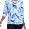 Best Sale 🥰 Alfred Dunner 👩 Women's Watercolor Floral Print Knit Top 🧨