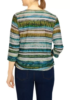 Best Sale ⌛ Alfred Dunner 👩 Women's Classics Etched Biadere Print Knit Top 🔔 -Alfred Dunner Sales Belk 288