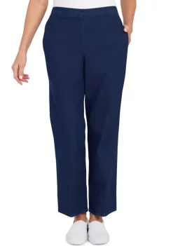Best reviews of 😀 Alfred Dunner Petite Shenandoah Valley Denim Pull-On Straight Leg Short Length Pants 😍 -Alfred Dunner Sales Belk 30
