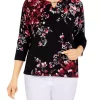 Best reviews of ❤️ Alfred Dunner 👩 Women's Asymmetric Flower Print Sweater ✨