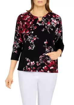 Best reviews of ❤️ Alfred Dunner 👩 Women's Asymmetric Flower Print Sweater ✨