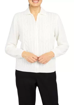 Best deal 🔔 Alfred Dunner 👩 Women's Zip Front Chenille Cardigan 🌟 -Alfred Dunner Sales Belk 327