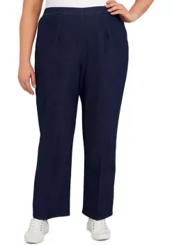 Buy 👍 Alfred Dunner Plus Size Lake Placid Short Pull-On Straight Leg 👖 Jeans 😀 -Alfred Dunner Sales Belk 366