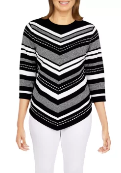 Discount 🛒 Alfred Dunner 👩 Women's Classics Chevron Novelty Sweater 🥰 -Alfred Dunner Sales Belk 375