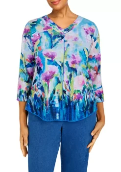 Flash Sale 😍 Alfred Dunner Plus Size Watercolor Floral Knit Top ⌛