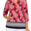 Best deal ❤️ Alfred Dunner 👩 Women's Snowflake Border Top 🎁 -Alfred Dunner Sales Belk 4