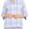 Top 10 🤩 Alfred Dunner Petite Victoria Falls Plaid Corduroy 3/4 Sleeve 👕 Shirt 🔥