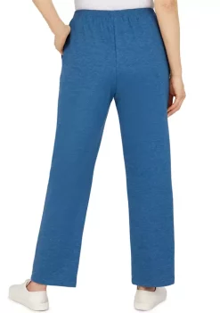 Flash Sale 👍 Alfred Dunner 👩 Women's Floral Park French Terry Pull-On Straight Leg Regular Length Pants ✔️ -Alfred Dunner Sales Belk 419