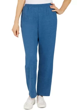 Flash Sale 👍 Alfred Dunner 👩 Women's Floral Park French Terry Pull-On Straight Leg Regular Length Pants ✔️ -Alfred Dunner Sales Belk 420