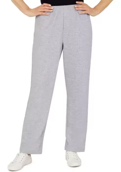 Flash Sale 👍 Alfred Dunner 👩 Women's Floral Park French Terry Pull-On Straight Leg Regular Length Pants ✔️ -Alfred Dunner Sales Belk 421