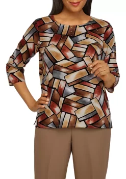Budget 👍 Alfred Dunner Petite Stained-Glass Knit Top 💯 -Alfred Dunner Sales Belk 430