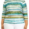 Flash Sale 👍 Alfred Dunner Plus Size Striped Top 👍 -Alfred Dunner Sales Belk 435