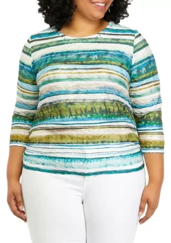 Flash Sale 👍 Alfred Dunner Plus Size Striped Top 👍 -Alfred Dunner Sales Belk 438