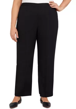 Outlet 🧨 Alfred Dunner Plus Size Theater District Twill Pull-On Straight Leg Short Length Pants 🥰 -Alfred Dunner Sales Belk 445