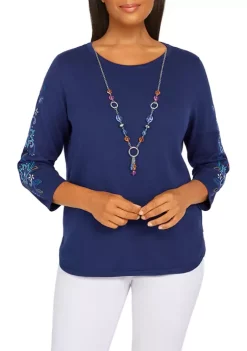 Deals ✔️ Alfred Dunner 👩 Women's Floral Embroidered Top 🛒 -Alfred Dunner Sales Belk 449