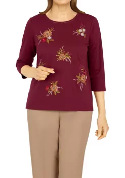 Best reviews of 💯 Alfred Dunner 👩 Women's Classics Tossed Floral Knit Top 👍 -Alfred Dunner Sales Belk 452