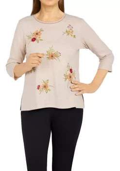 Best reviews of 💯 Alfred Dunner 👩 Women's Classics Tossed Floral Knit Top 👍 -Alfred Dunner Sales Belk 453