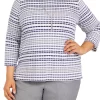 Brand new ❤️ Alfred Dunner Plus Size Textured Stripe Print Knit Top 🤩 -Alfred Dunner Sales Belk 472
