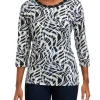 Best deal 🔔 Alfred Dunner 👩 Women's Abstract Animal Print Knit Top 🛒