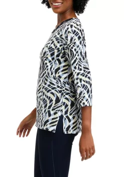 Best deal 🔔 Alfred Dunner 👩 Women's Abstract Animal Print Knit Top 🛒 -Alfred Dunner Sales Belk 568
