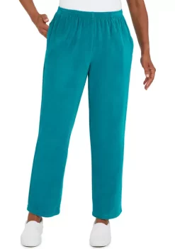 Top 10 👏 Alfred Dunner 👩 Women's Velour Pull-On Straight Leg Average Length Pants ✨ -Alfred Dunner Sales Belk 577