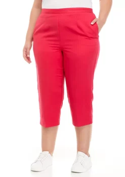 Deals 🎉 Alfred Dunner Plus Size Microfiber Twill Capris 🛒 -Alfred Dunner Sales Belk 582