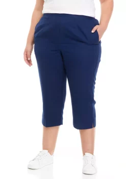 Deals 🎉 Alfred Dunner Plus Size Microfiber Twill Capris 🛒 -Alfred Dunner Sales Belk 583