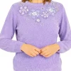 Flash Sale 🧨 Alfred Dunner Petite Victoria Falls Crew Neck Long Sleeve Floral Chenille Sweater 👍 -Alfred Dunner Sales Belk 594