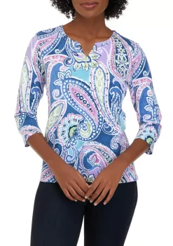 Coupon π Alfred Dunner Petite Paisley Print Knit Top β¨