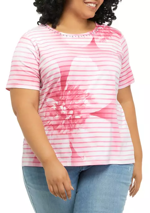 Coupon βοΈ Alfred Dunner Plus Size Short Sleeve Floral Striped Tie Dye T-Shirt π 5 Coupon βοΈ Alfred Dunner Plus Size Short Sleeve Floral Striped Tie Dye T-Shirt π - Image 3