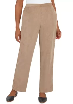 Buy 🌟 Alfred Dunner 👩 Women's Stonehenge Corduroy Pull on Straight Leg Average Length Pants 🔔 -Alfred Dunner Sales Belk 627