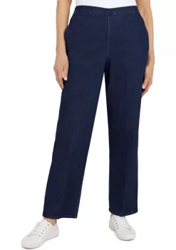 Brand new ❤️ Alfred Dunner Petite Lake Placid Pull-On Straight Leg 👖 Jeans In Short Length 😀