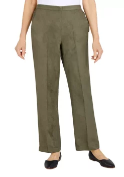 Best deal 🥰 Alfred Dunner Plus Size Copper Canyon Suede Pull-On Straight Leg Pants in Short Length 😍 -Alfred Dunner Sales Belk 688